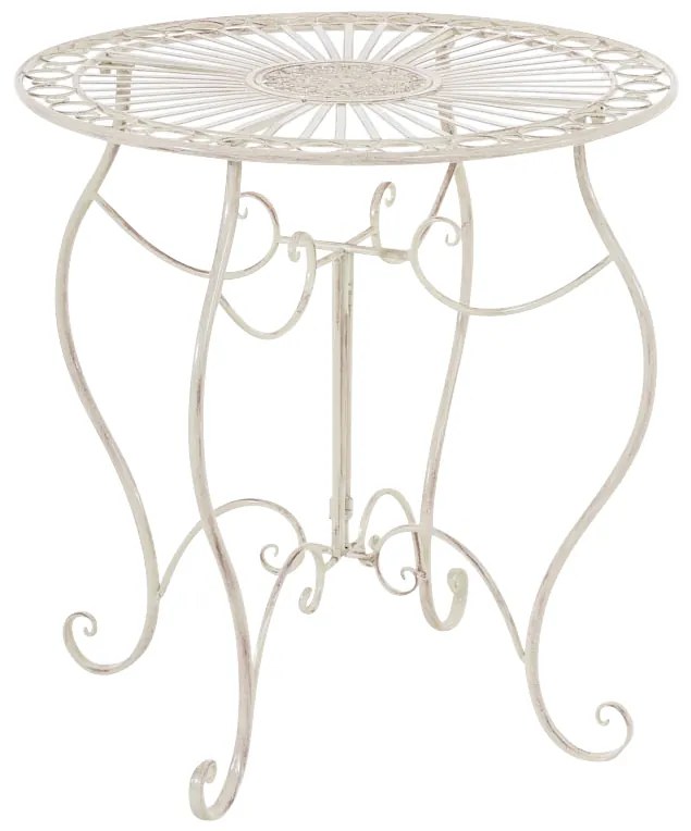 Súprava kovových stoličiek a stola Aldeano (SET 2+1) - Krémová antik