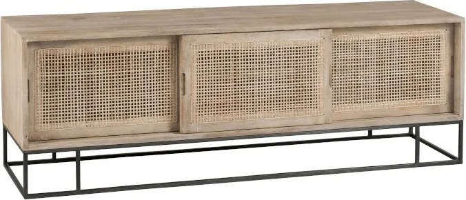 TV drevená komoda s dvierkami Woven - 150 * 40 * 50cm