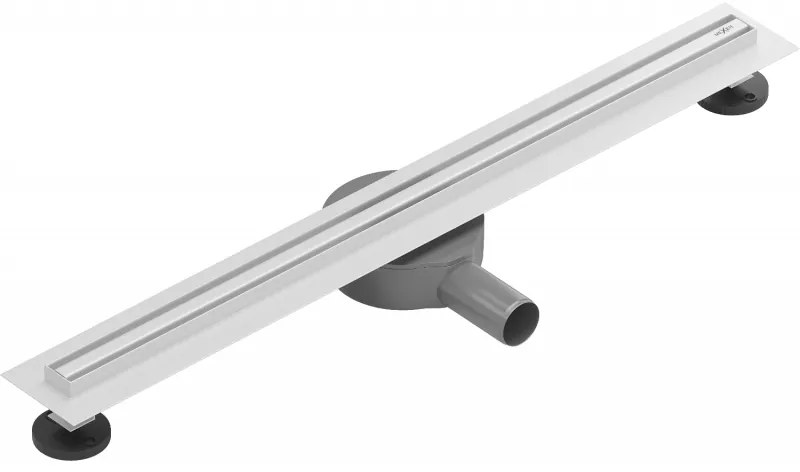 Mexen Flat nerezový sprchový žľab s rotačným 360° sifónom 60 cm, vzor SLIM, biela, 1241060