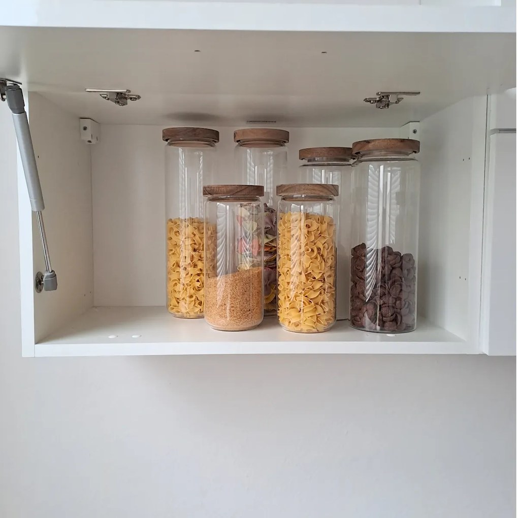 Orion Dóza na potraviny, sklenená, s akáciovým vekom BOROSIL, 1 L