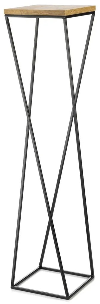 Kvetinový stojan LOFT I 100 cm čierny/dub lancelot