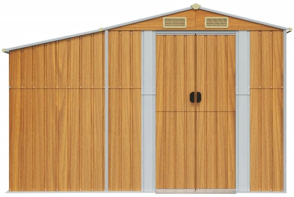 Záhradná kôlňa svetlohnedé 277x365,5x179 cm pozinkovaná oceľ