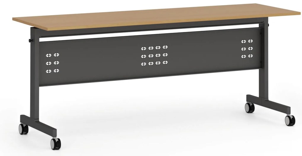 Mobilný stôl PRIMO MOBI, 180x60 cm, čierna podnož, buk