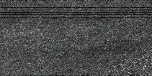 Schodovka Rako Quarzit čierna 30x60 cm reliéfna DCVSR739.1