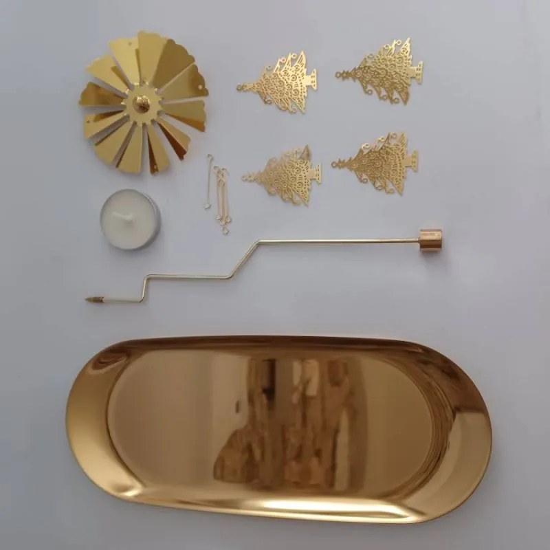 DECOLED Andělské zvonění, 23 x 20,5 cm, stromečky, zlaté