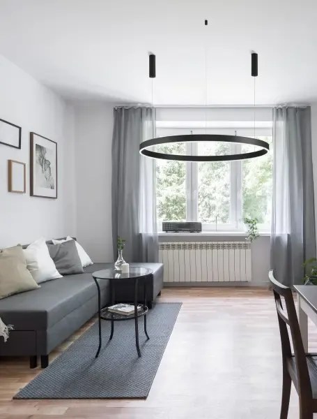 Moderný luster Motif 120 čierne CCT s diaľkovým ovládaním