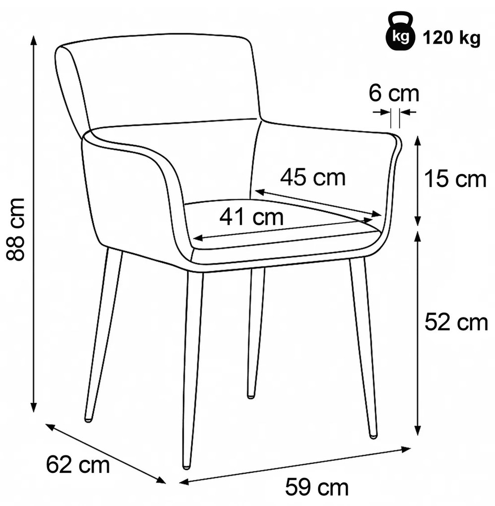 Sada jedálenských stoličiek DCH-J2159 GREY2, 2 ks