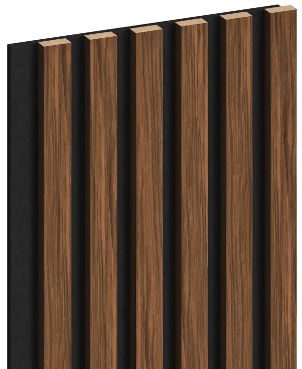 Mexen Lam-F, akustické stenové lamely 275 × 30 cm, plstený podklad 8 mm, technická dyha, mahagón rubínový, S105-275307-3015-013