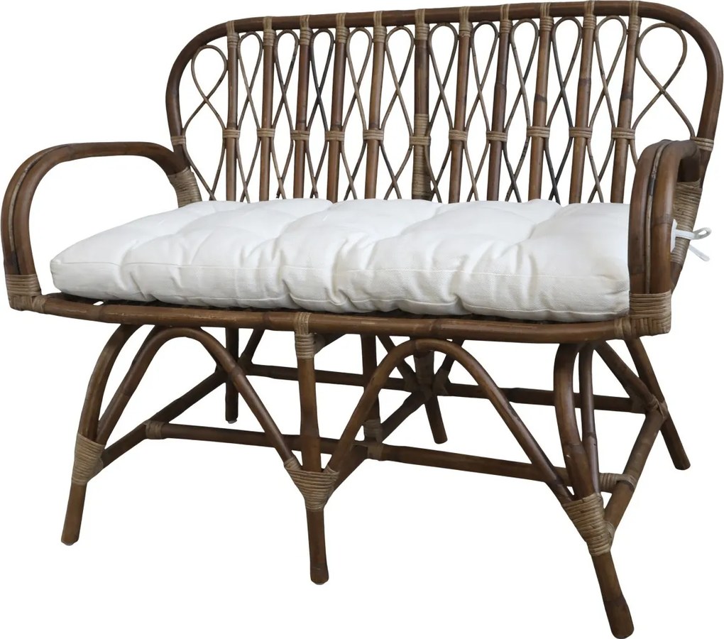 Hnedá antik ratanová pohovka Anor Wicker - 107*60*85cm