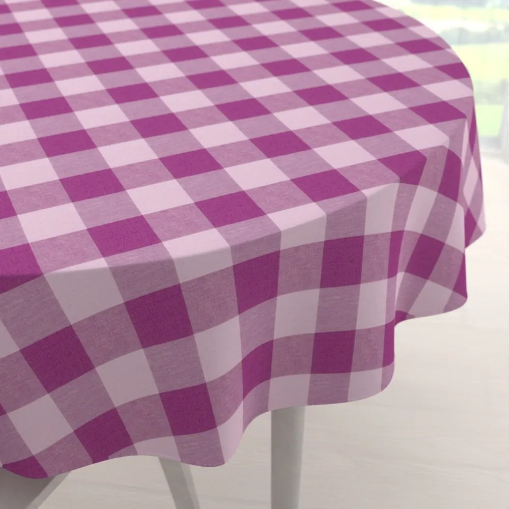 Biante Bavlnený okrúhly obrus Olivia OL-021 Fialová kocka veľká Ø 60 cm