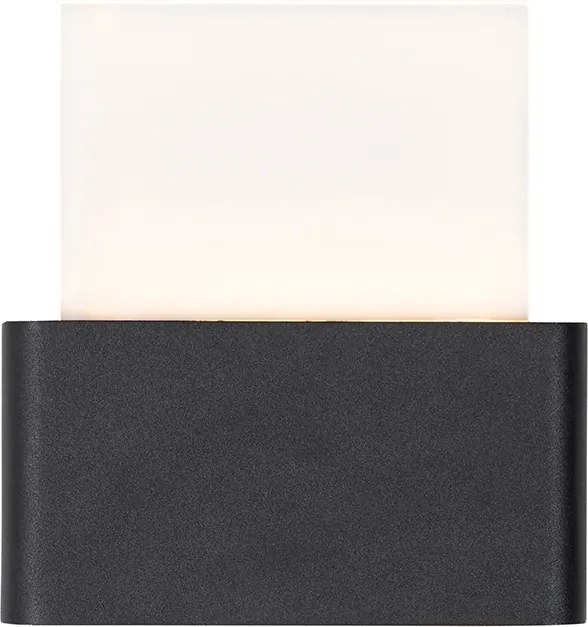 Vonkajšie nástenné svietidlo čierne vrátane LED so štítkami domov IP54 - Kandi