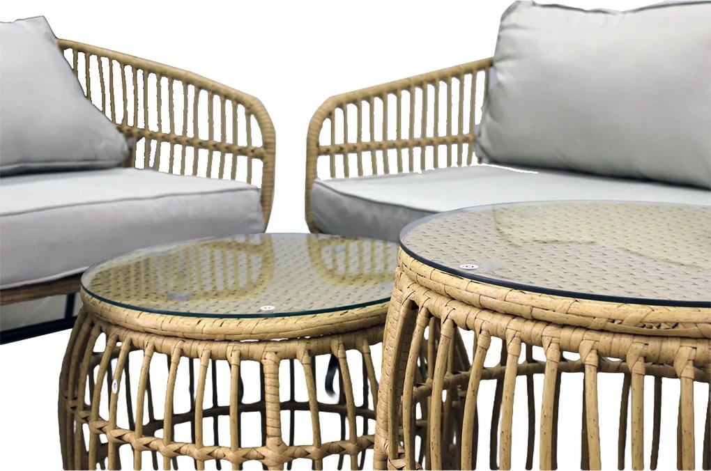 CH 5-dielna súprava ratanového nábytku - hnedá