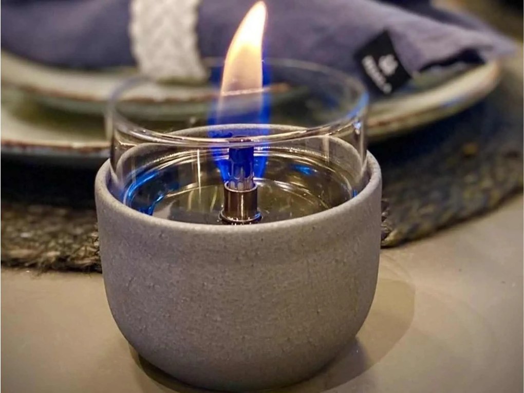 Violet Lava Porcelain svietnik sivý 8 cm