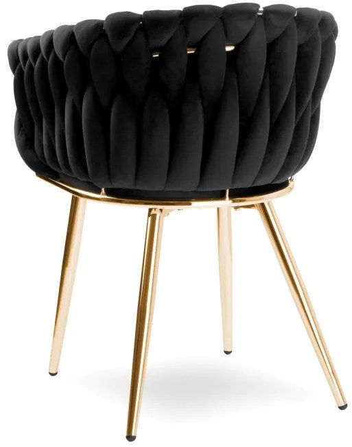 Jedálenská stolička COFTON zamatová, zlatá / čierna