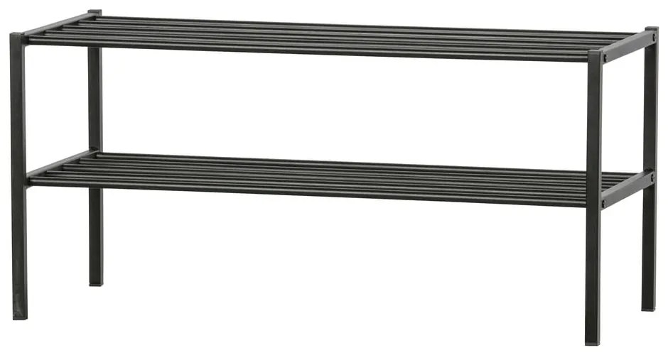 Čierna kovová polica na topánky WOOOD Ferro