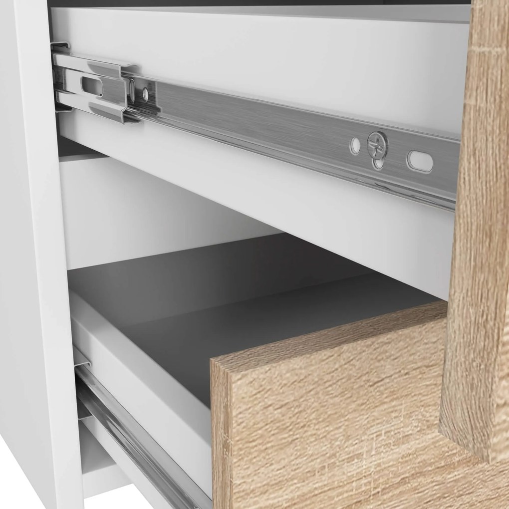Komoda CL6 100 cm biela/dub sonoma
