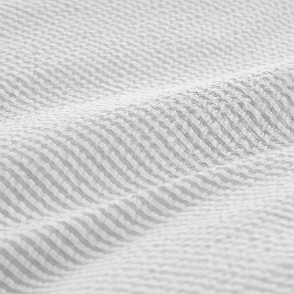 Svetlosivé 3-dielne obliečky na dvojlôžko z bavlneného perkálu 200x200 cm Seersucker Woven Stripe – Bianca