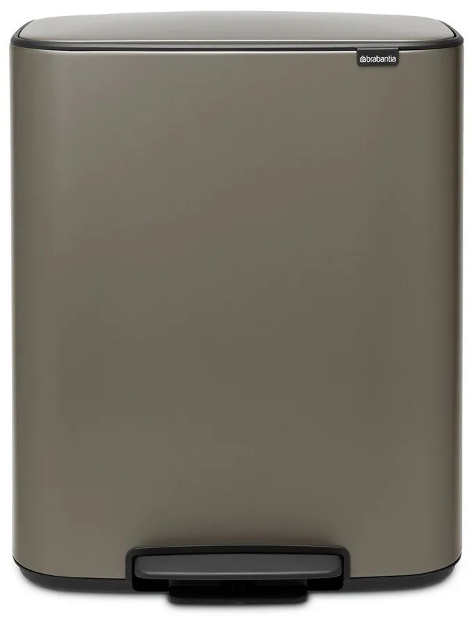 Sivý nášľapný oceľový odpadkový kôš 60 l Bo – Brabantia