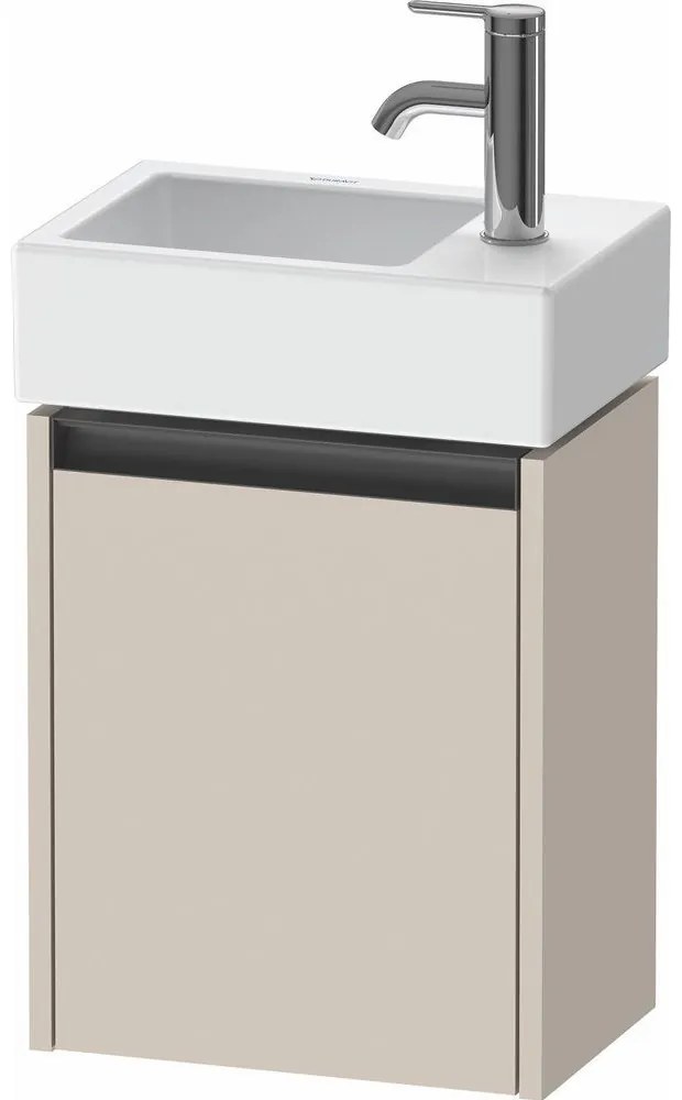 DURAVIT Ketho 2 závesná skrinka pod umývadielko, 1 dvierka, pánty vpravo, 364 x 238 x 440 mm, taupe matná, K25071R91910000