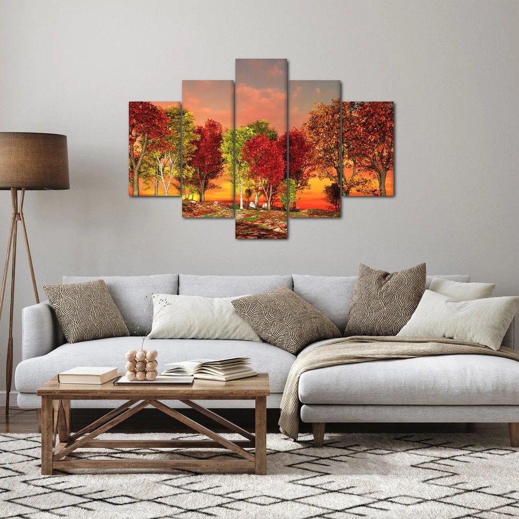 Obraz - Farebné stromy (150x105 cm)