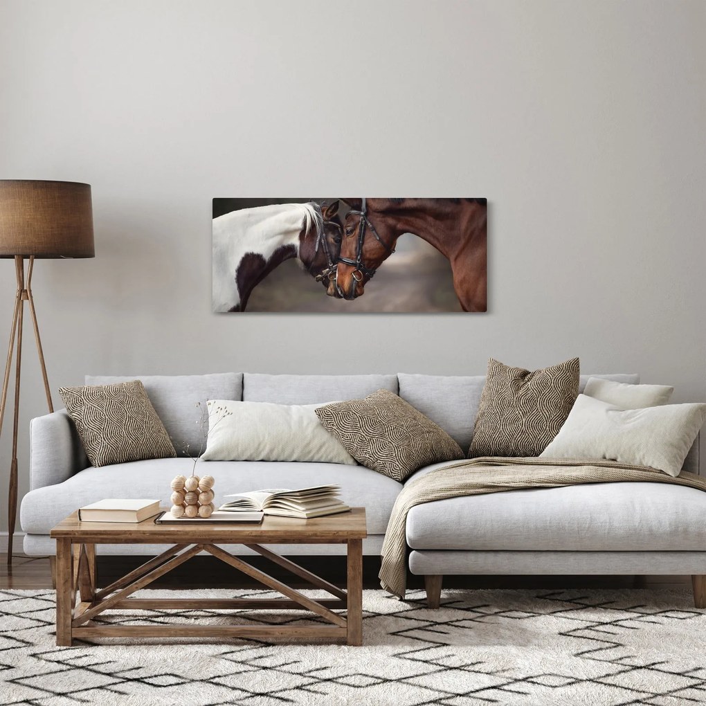 Obraz - Zamilované kone (120x50 cm)