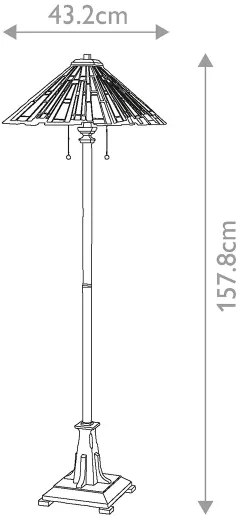 Quoizel QZ-MAYBECK-FL - Stojacia lampa Tiffany MAYBECK 2xE27/60W/230V