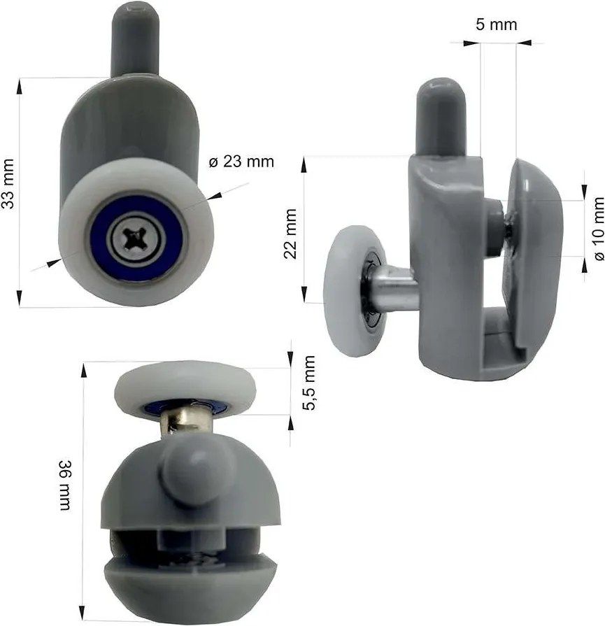 Mereo Mereo, Spodné pojazdy pre sprchové boxy, súprava 4ks, MER-CKND183K