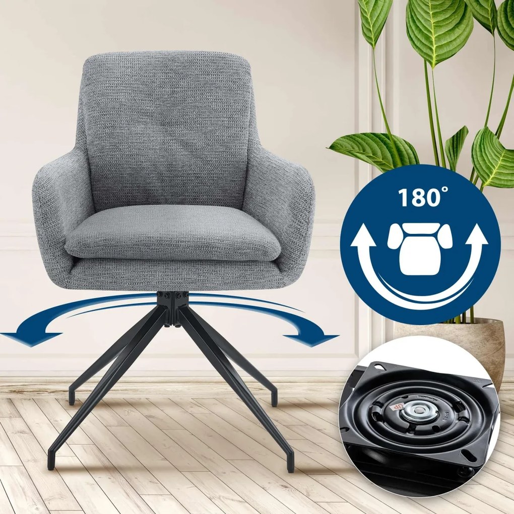 Jedálenská stolička Pickett - látka - šedá