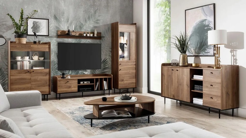 Nábytok do obývacej izby Percival I (čierna brandy castello)