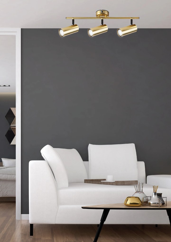 Candellux Mosadzné stropné svietidlo Colly pre žiarovku 3x GU10 93-01733