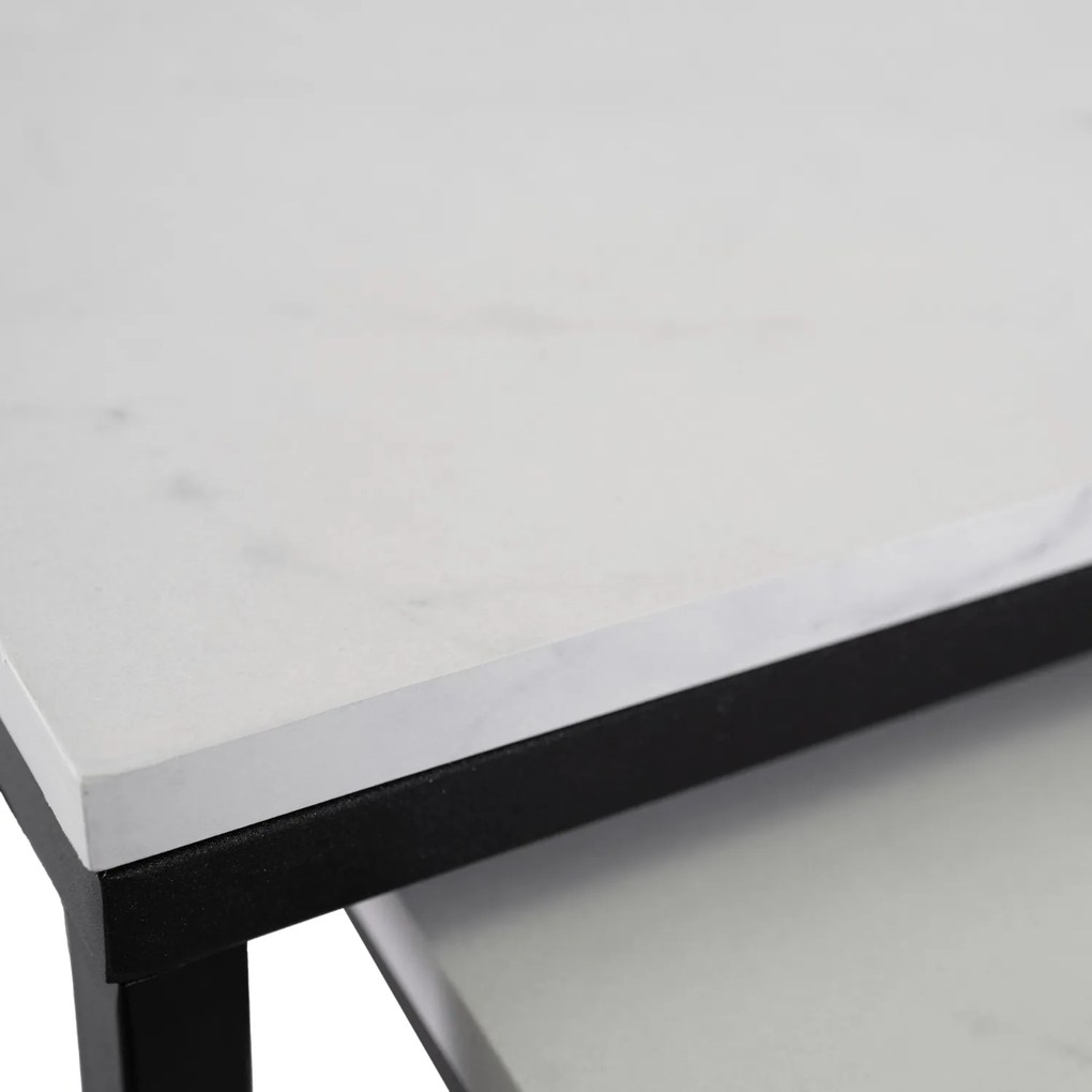 PROXIMA.store - Loftový set konferenčných stolíkov TEVET FARBA: dub, FARBA NÔH: čierna