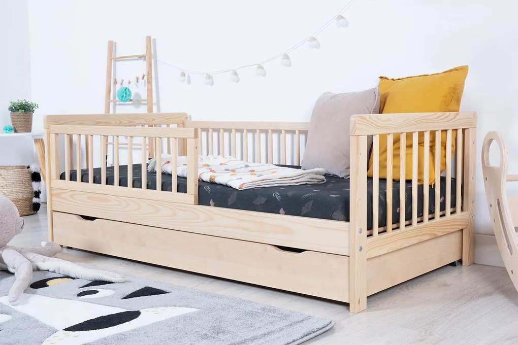 Ourbaby® 34115-0 TEDDY posteľ + úložný priestor 140x70 cm prírodná