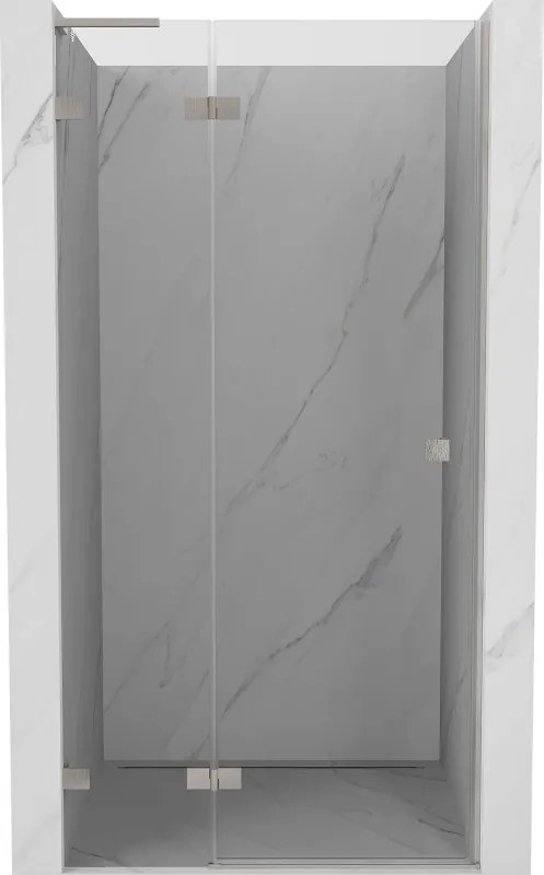 Mexen, Mexen Lunar L Otočné ľavé sprchové dvere 80 cm, transparentné, brúsený nikel - 834L-080-000-97-00-L