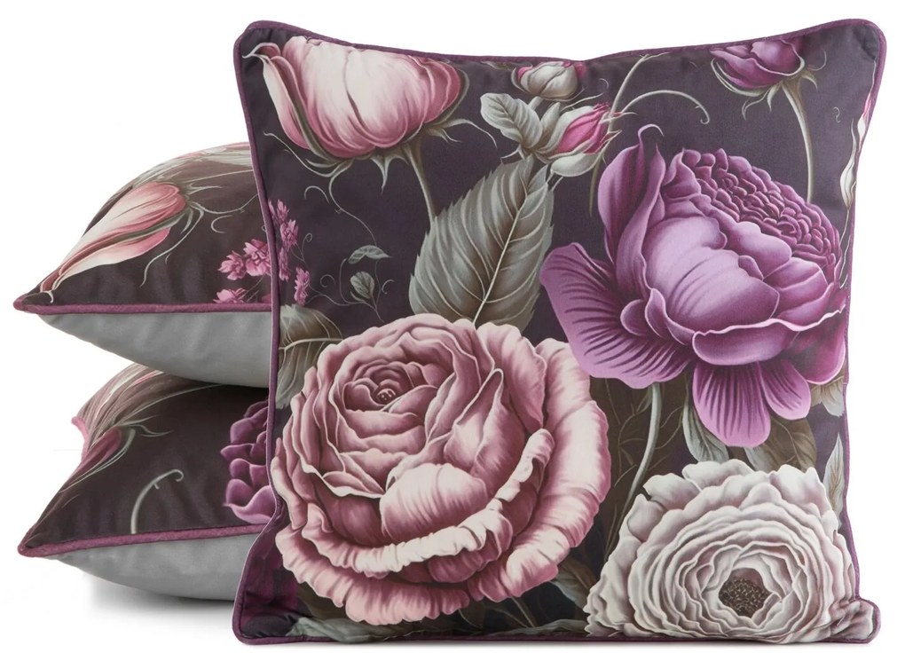 DEKORAČNÁ OBLIEČKA NA VANKÚŠ VELVET 119 45X45 CM KVETY