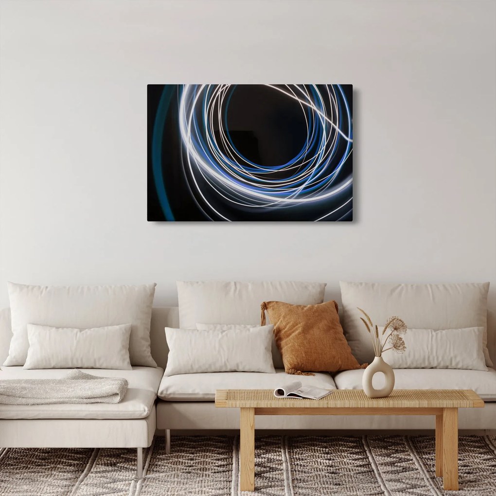 Obraz modrých liniek (90x60 cm)