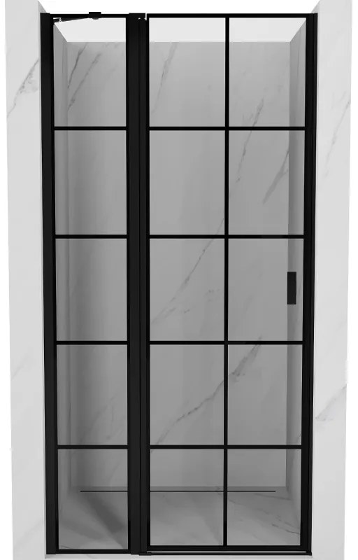 Mexen MIST, 1-krídlové sprchové dvere (1d+1s) 80x200 cm, 6mm číre sklo so vzorom mriežky, ľavý variant, 8A4-080-000-70-77-L