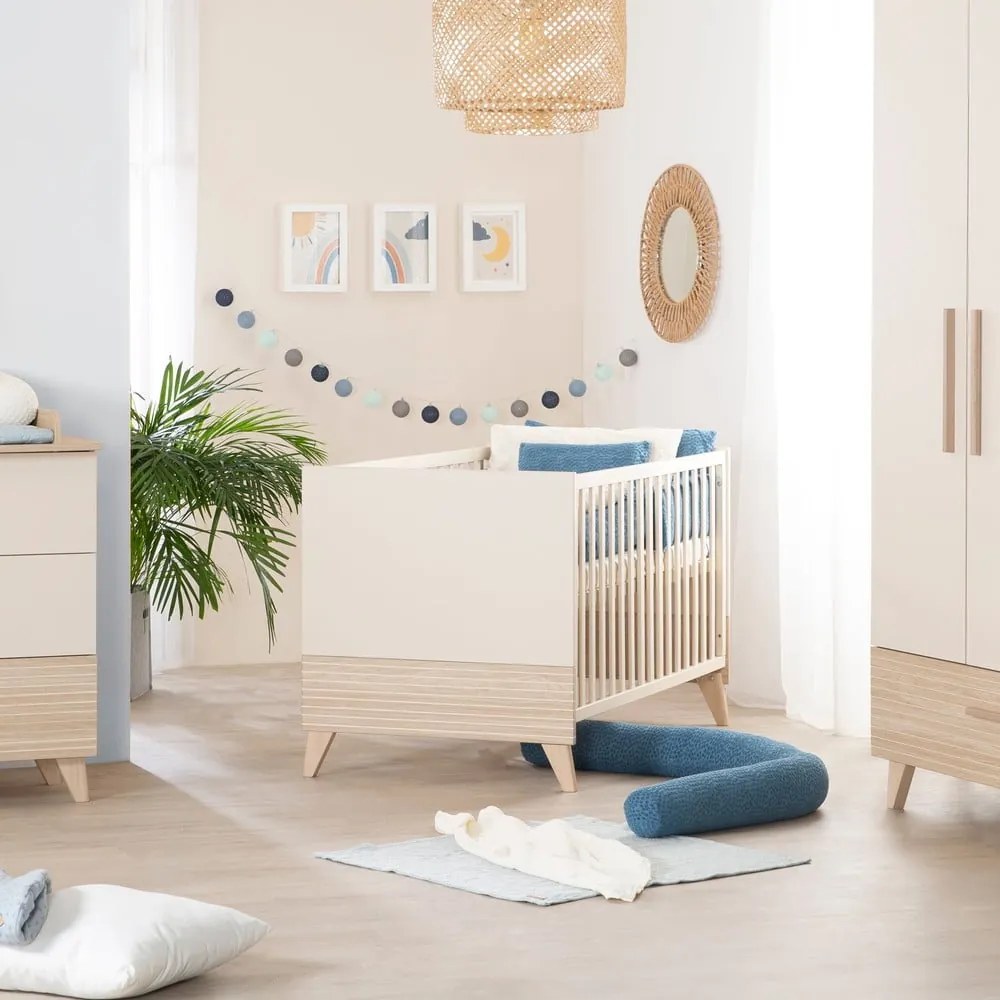 Béžová postieľka s nastaviteľnou výškou 70x140 cm Sidney – Roba