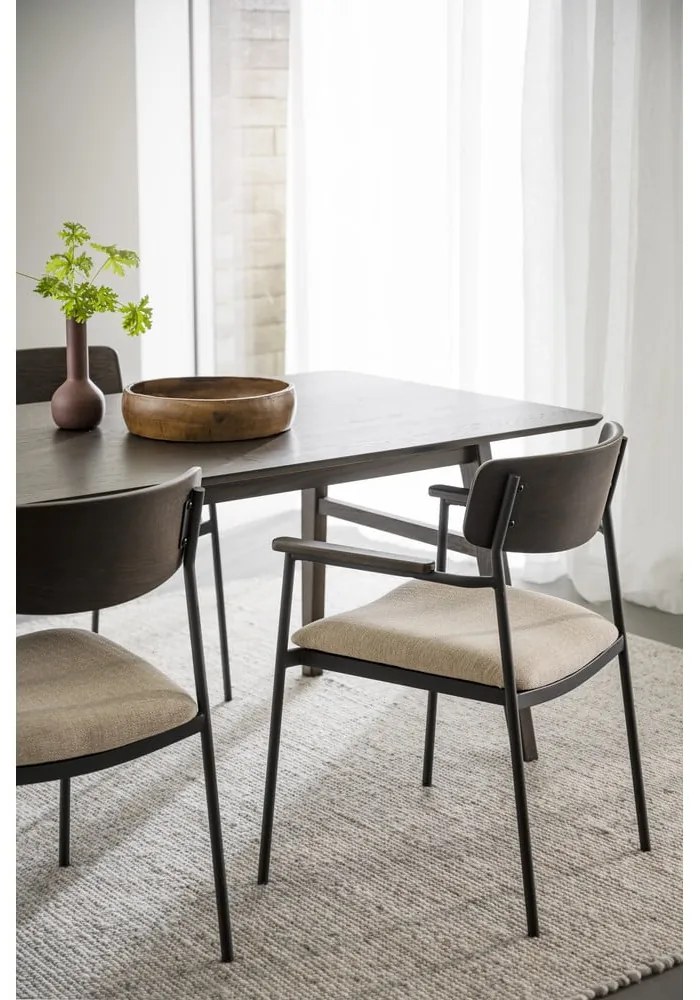 Krémovo-tmavohnedé jedálenské stoličky v súprave 2 ks Maymont – Rowico