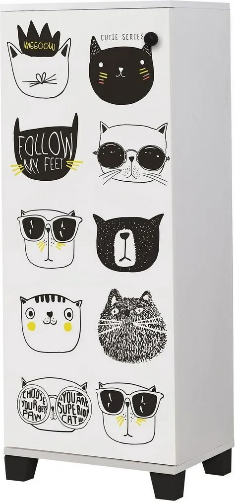 Skrinka na topánky Vegas Cats White