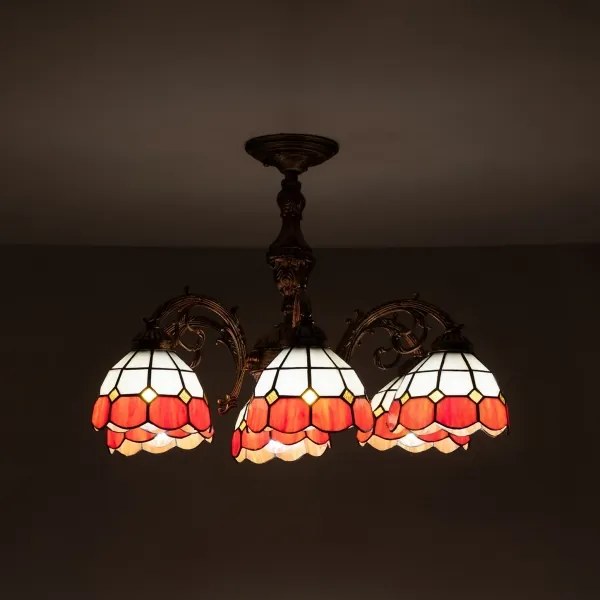 Brilagi - Tiffany vitražový prisadený luster SIENNA 6xE27/60W/230V pr. 60 cm