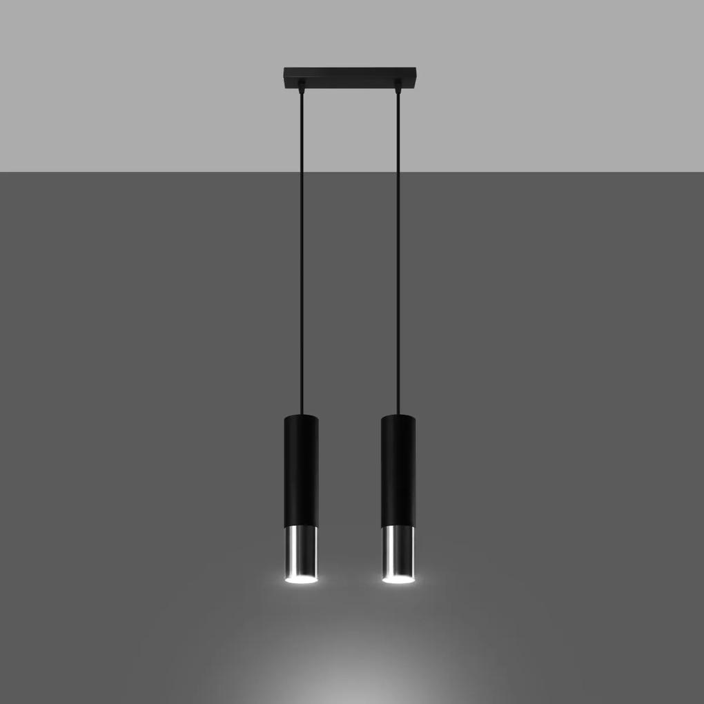 Sollux Lighting Závesné svietidlo LOOPEZ 2 čierna/chróm