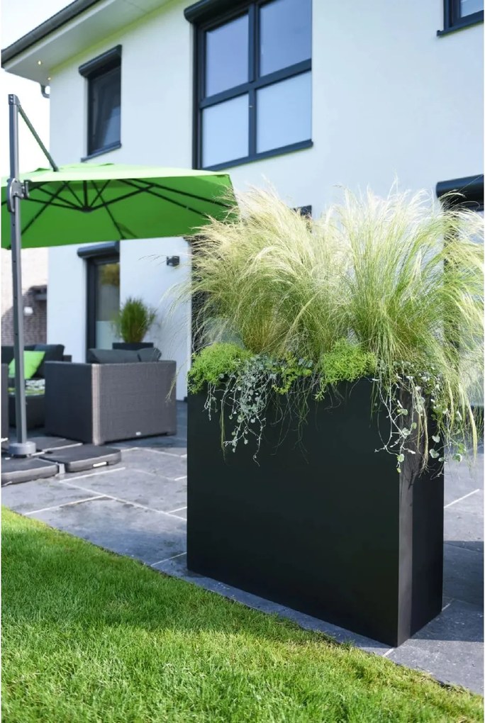 Kvetináč ELEMENTO, sklolaminát, šírka 88 cm, antracit