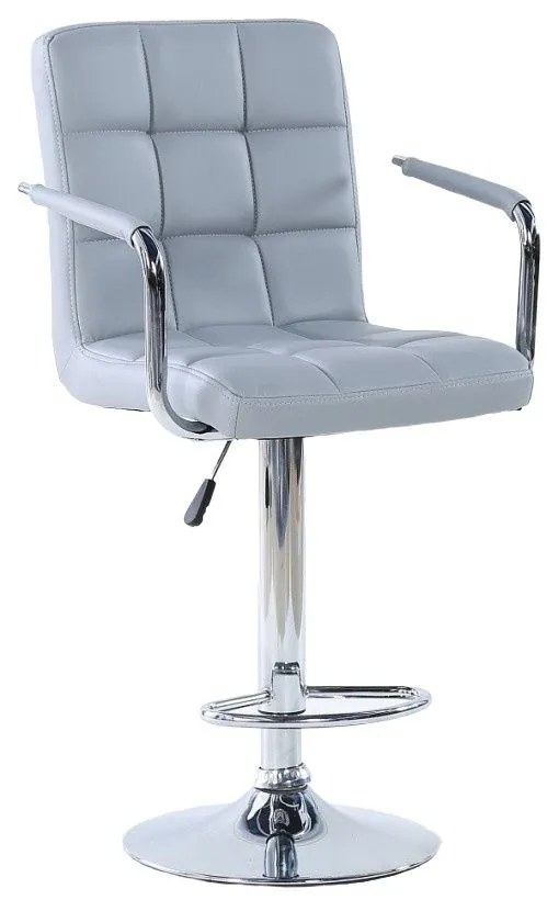LuxuryForm Barová stolička VERONA na striebornom tanieri - šedá