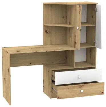 Toaletný stolík Seraphina WK11 (dub artisan + biela + sivá). Vlastná spoľahlivá doprava až k Vám domov. 1122582