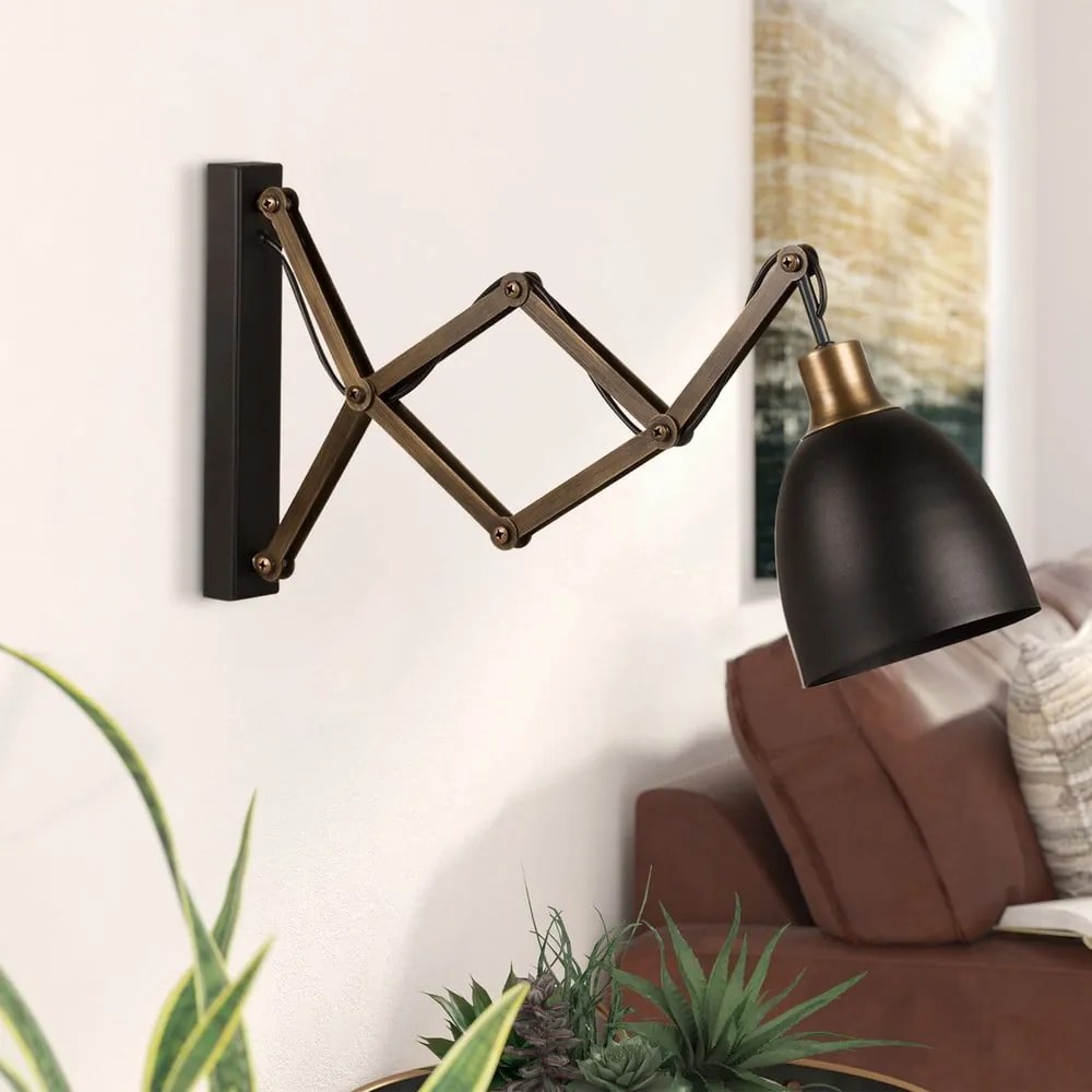 Nástenné svietidlo v čiernej a bronzovej farbe ø 16 cm Sivani – Opviq lights