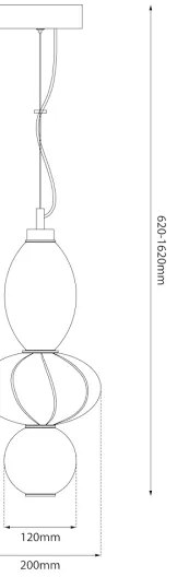 LED Luster na lanku ASCOLI LED/18W/230V pr. 20 cm béžová