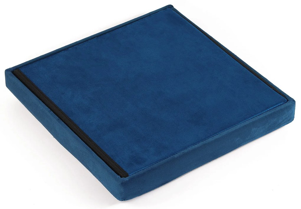 Modrý skladací taburet ZAREX VELVET L