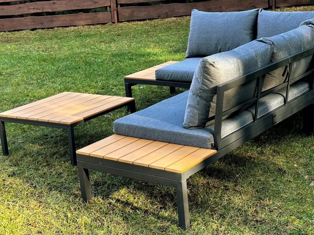 Záhradný rohový set - hnedý