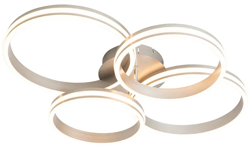 Oceľové stropné svietidlo vrátane LED 3-stupňového stmievača 4-svetlo - Navara