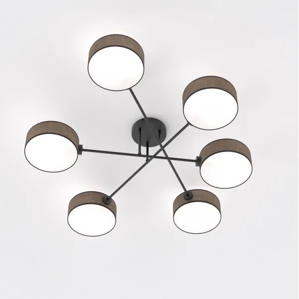 Prisadený luster MAGA 6xE14/10W/230V hnedý